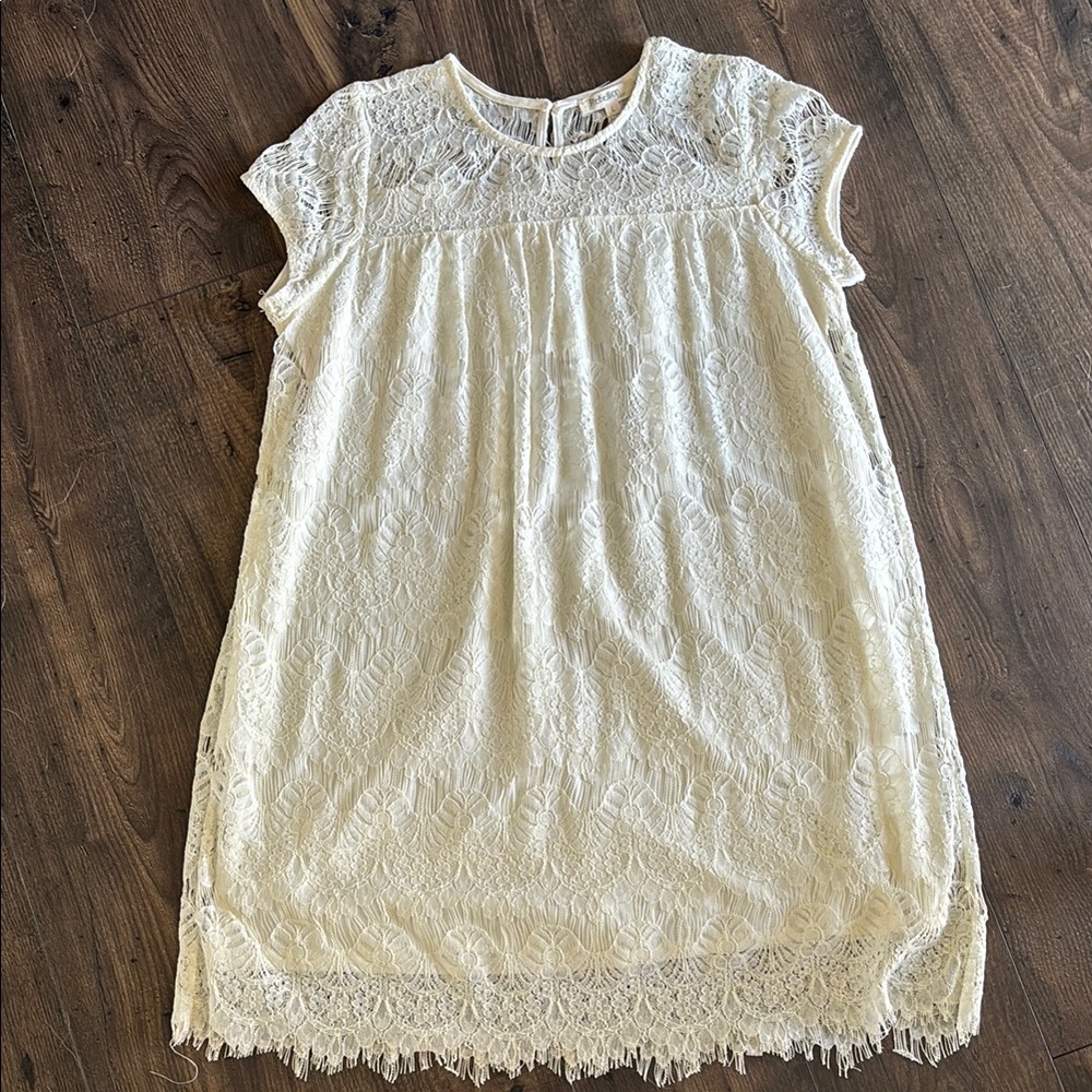 Elegant Cream Lace Womens Dress